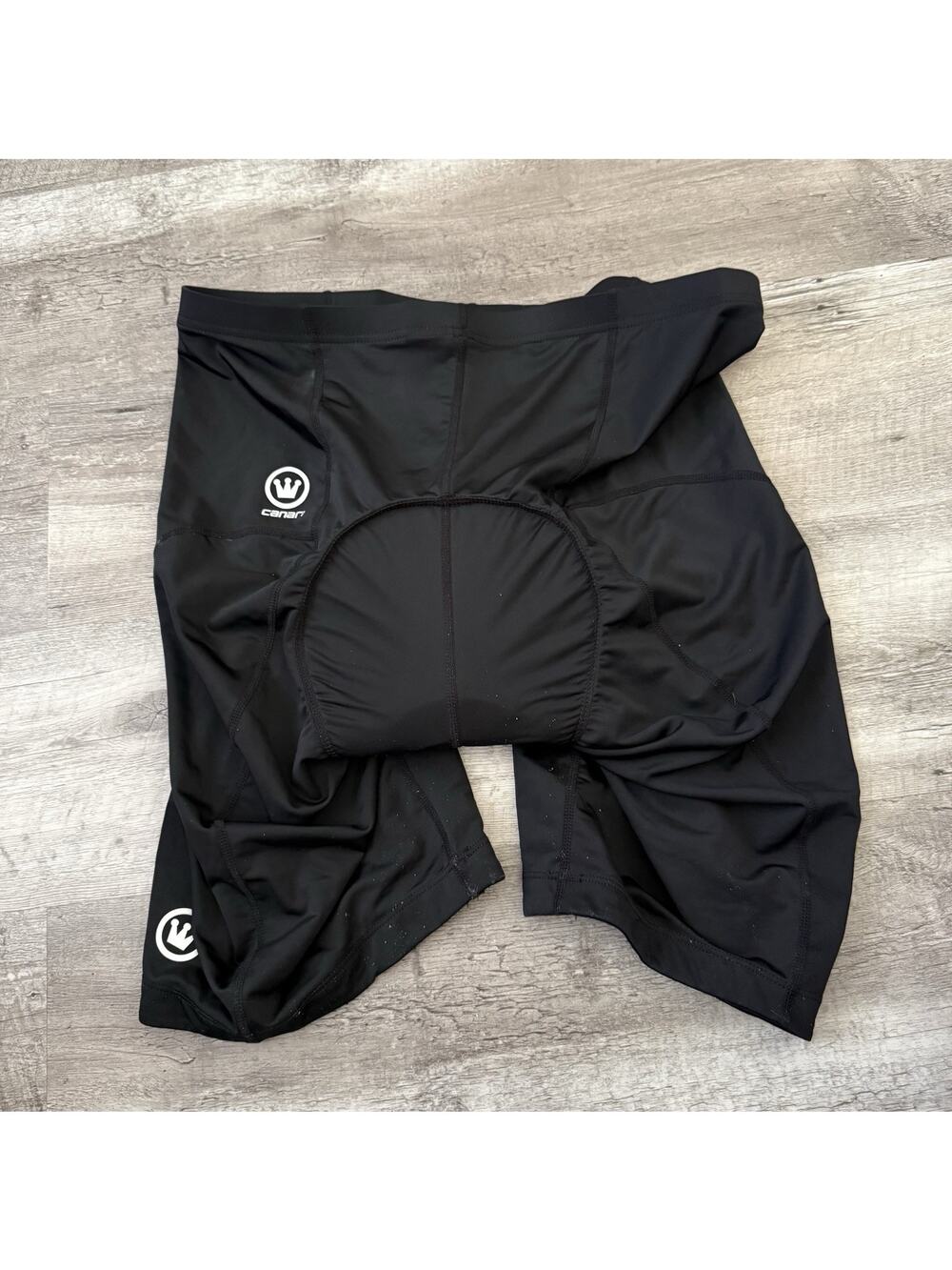 Canari Gel Padded Cycling Shorts Mens XXL Black Nylon Spandex Stretch Logo Bike